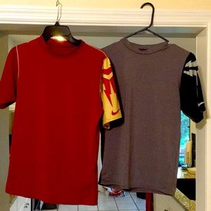 Nike compression -2 shirts 1 price- lightning bolt! Size M